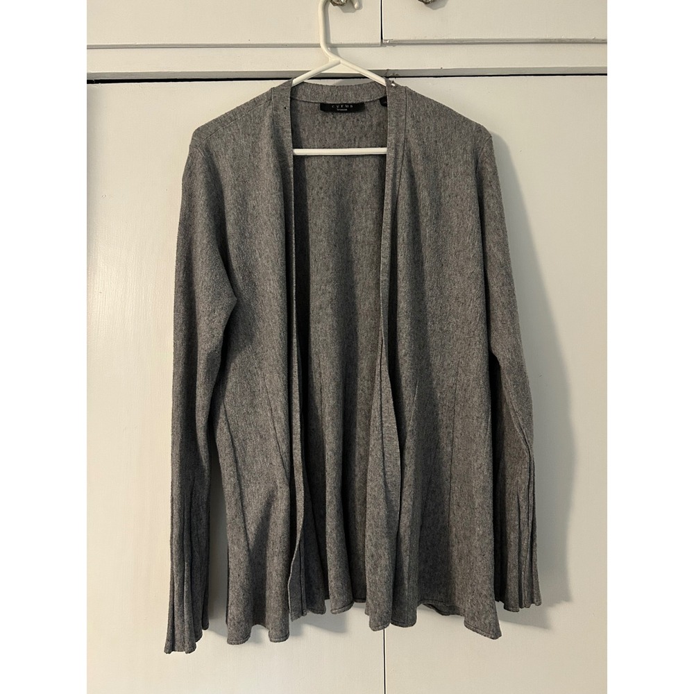 Cyrus Woman Gray Open Front Cardigan Sweater Heathered Rayon Blend 1X C651704WH